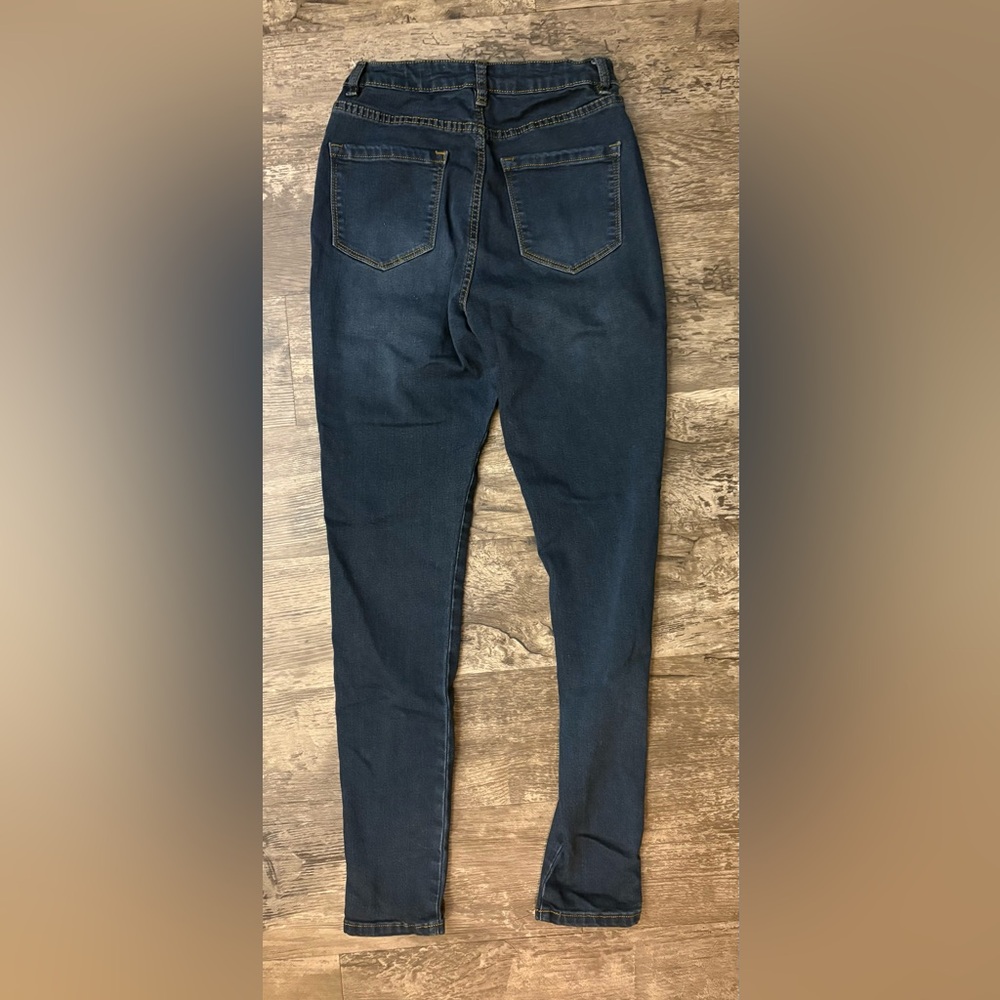 Women's High Waist Dark Blue Jeans - Picture 4 of 4